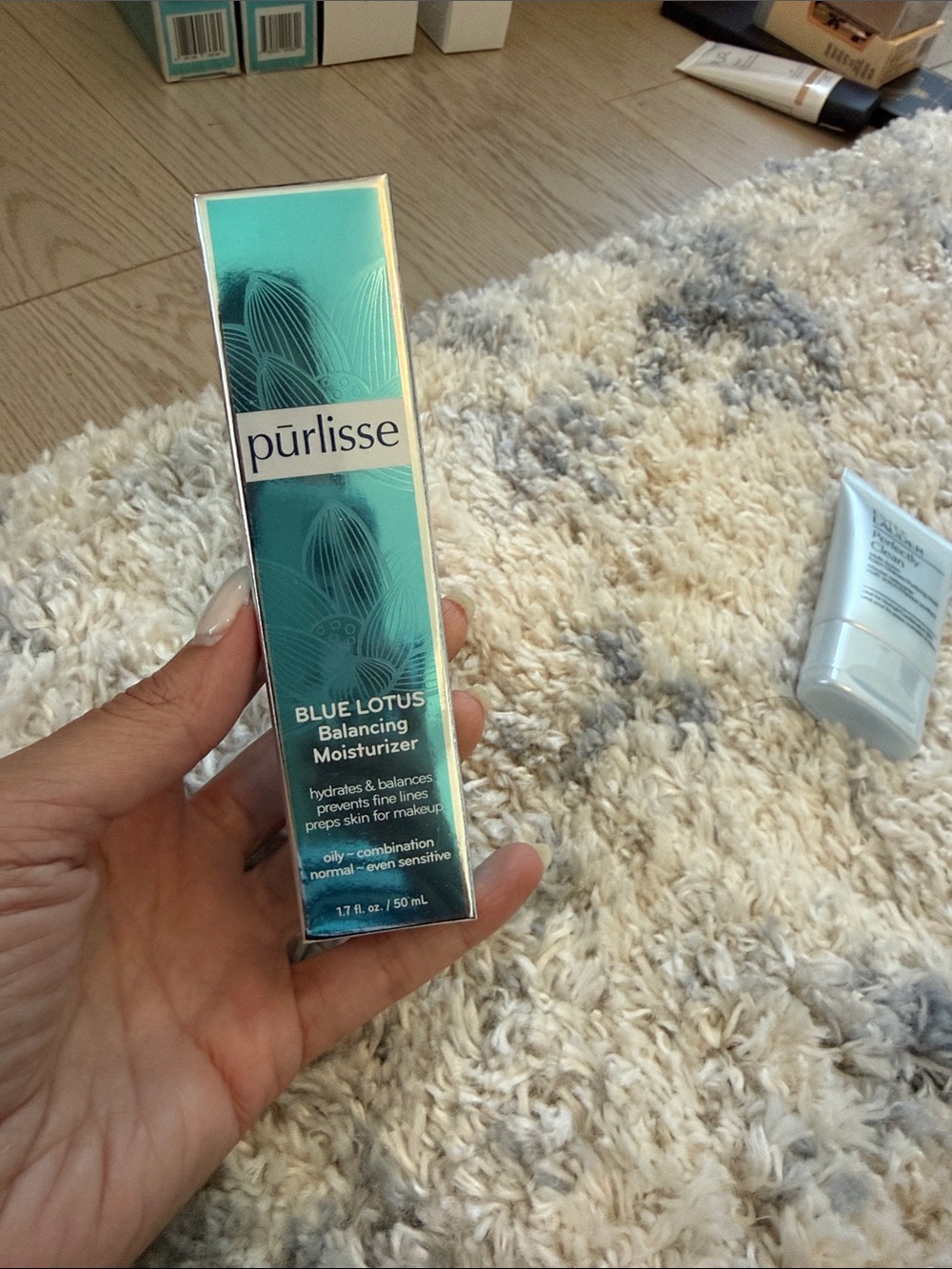 purlisse Blue Lotus Balancing Moisturizer - Teal Packaging